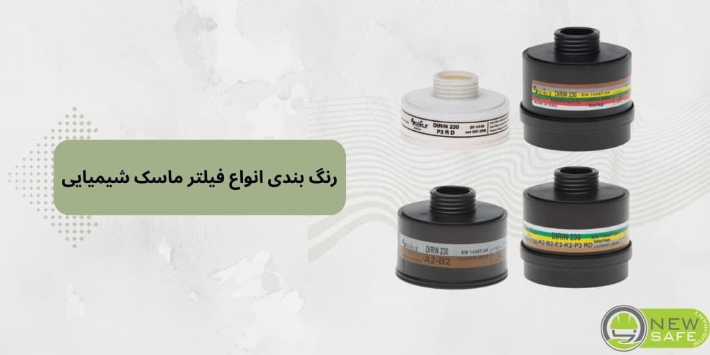 رنگ بندی فیلتر و کارتریج ماسک شیمیایی